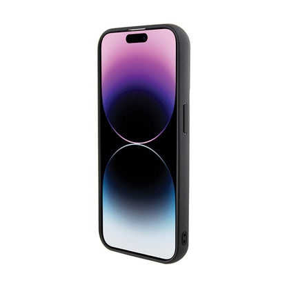 Karl Lagerfeld Gripstand Saffiano Karl & Choupette Pins - iPhone 14 Pro dėklas (juodas)