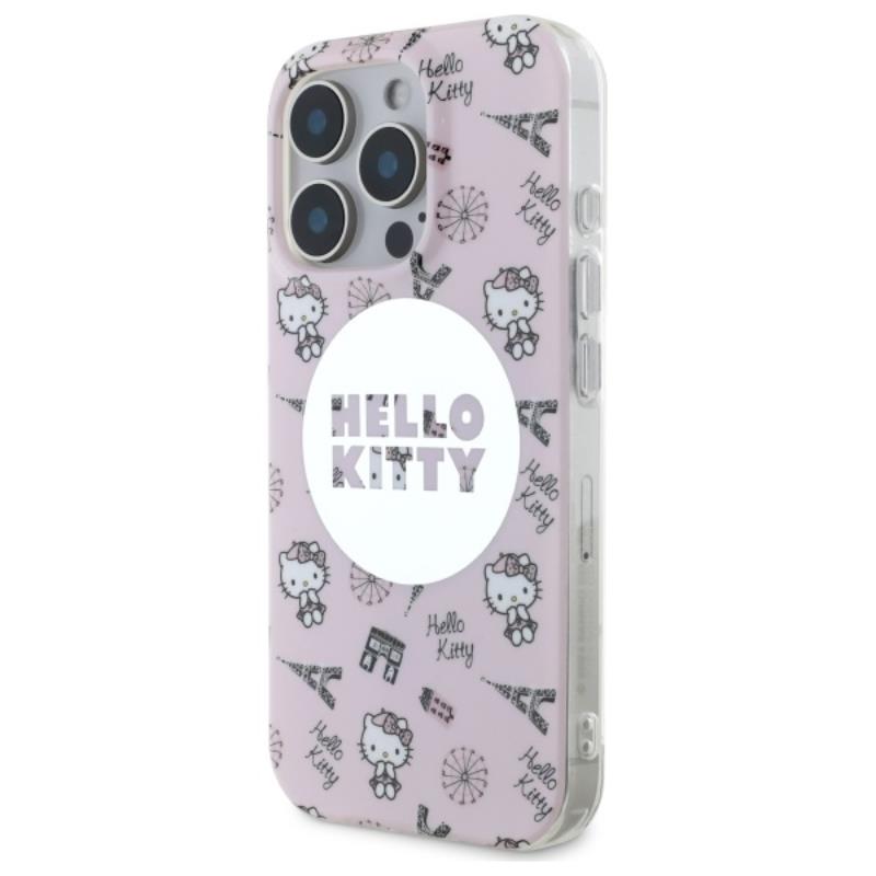 Hello Kitty IML All Over Paris MagSafe – dėklas iPhone 16 Pro (rožinis)
