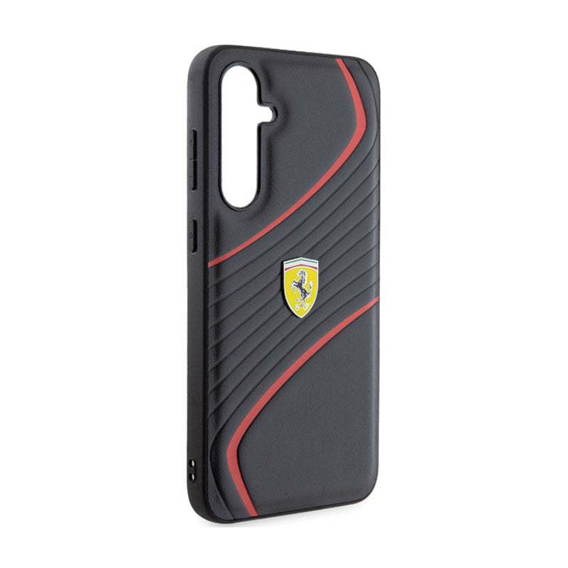 Ferrari Twist Metal Logo - Samsung Galaxy S23 FE dėklas (juodas)