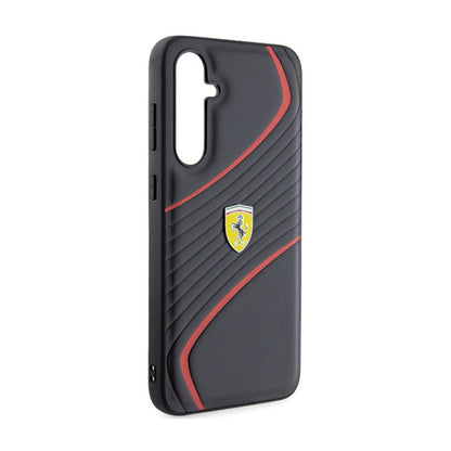 Ferrari Twist Metal Logo - Samsung Galaxy S23 FE dėklas (juodas)