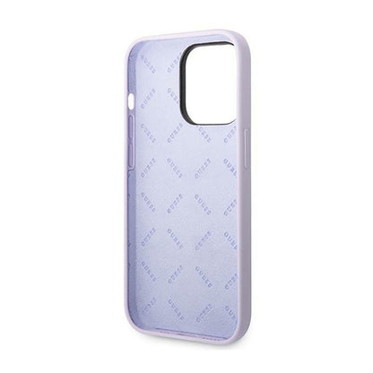 Guess Silicone Vintage - dėklas, skirtas „iPhone 14 Pro“ (violetinis)