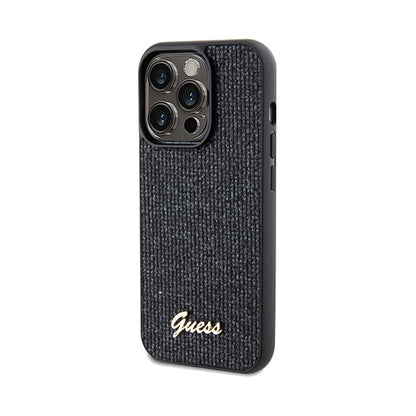 Guess Disco Metal Script - iPhone 14 Pro dėklas (juodas)