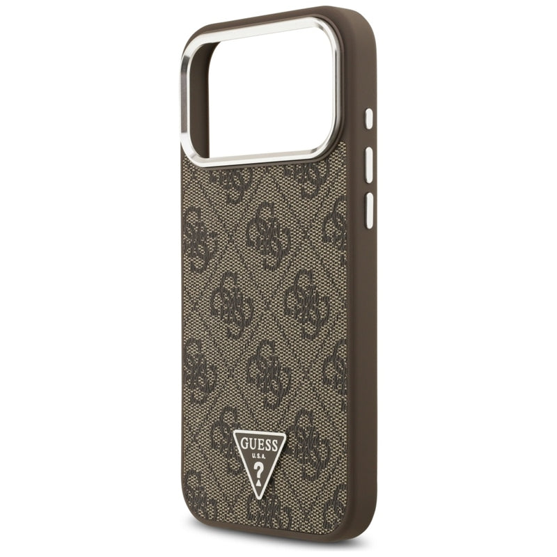 Guess 4G Triangle Logo MagSafe dėklas iPhone 17 Pro Max (rudas)