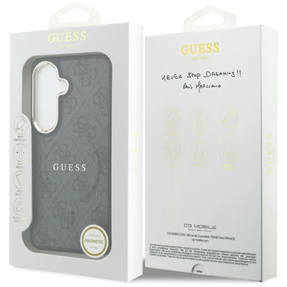 Guess 4G Reliefinis Žiedas MagSafe dėklas - Samsung Galaxy S26+ (Juodas)