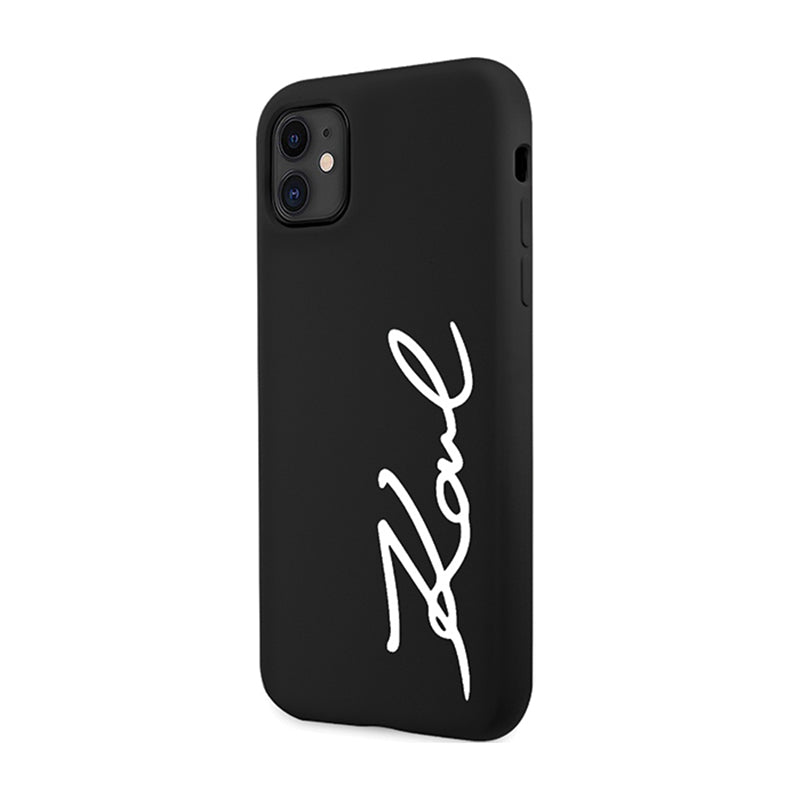 Karl Lagerfeld Silicone Signature – dėklas iPhone 11 (juodas)