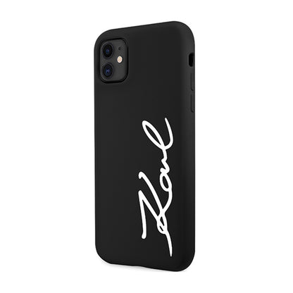 Karl Lagerfeld Silicone Signature – dėklas iPhone 11 (juodas)