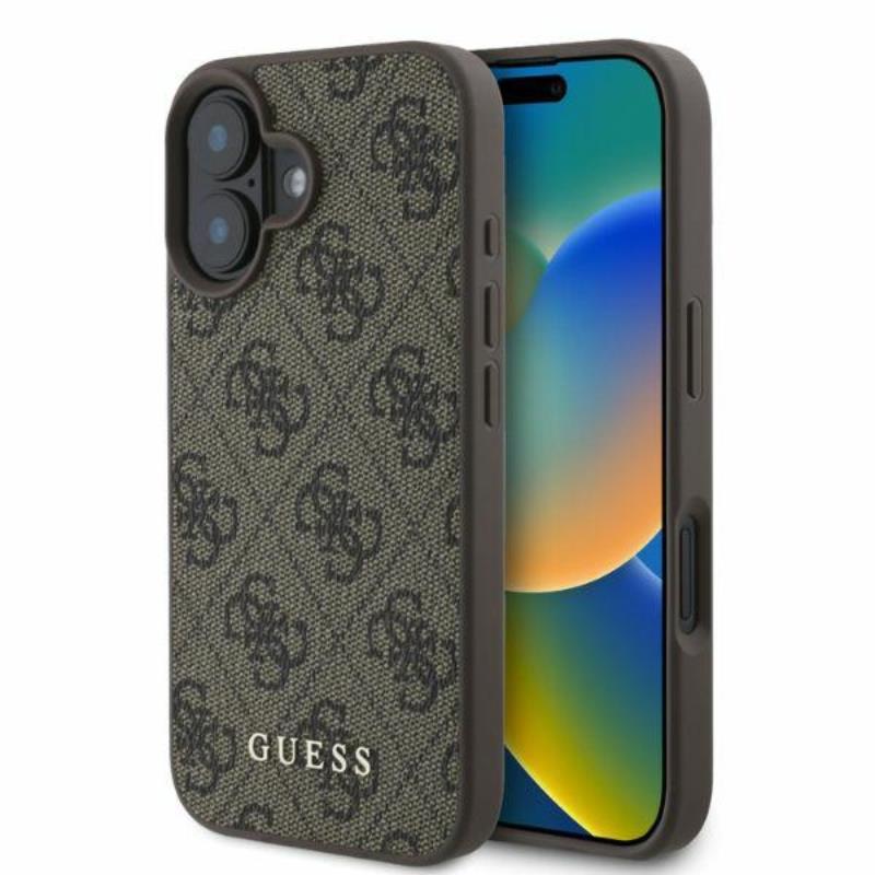 Guess 4G Classic - Dėklas iPhone 16 (rudas)