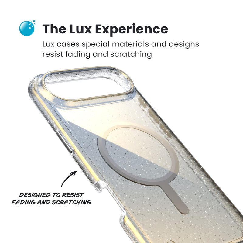 Speck Presidio Lux MagSafe - iPhone Air dėklas (Hyper Mirror Glitter / Sidabro Metalo)