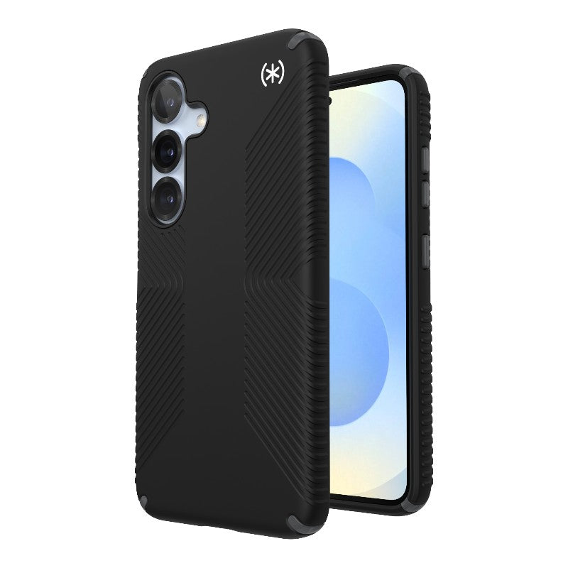 Speck Presidio2 Grip – Samsung Galaxy S25 / S24 dėklas (juodas/skalūno pilkumo/baltas)