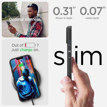 Spigen Liquid Air – dėklas, skirtas „iPhone 15 Plus“ / „iPhone 14 Plus“ („Black“)