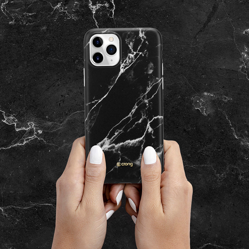 Crong Marble dėklas – dėklas, skirtas iPhone 11 Pro (juodas)
