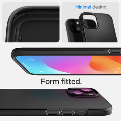 Spigen Thin Fit – dėklas iPhone 15 Plus (juodas)