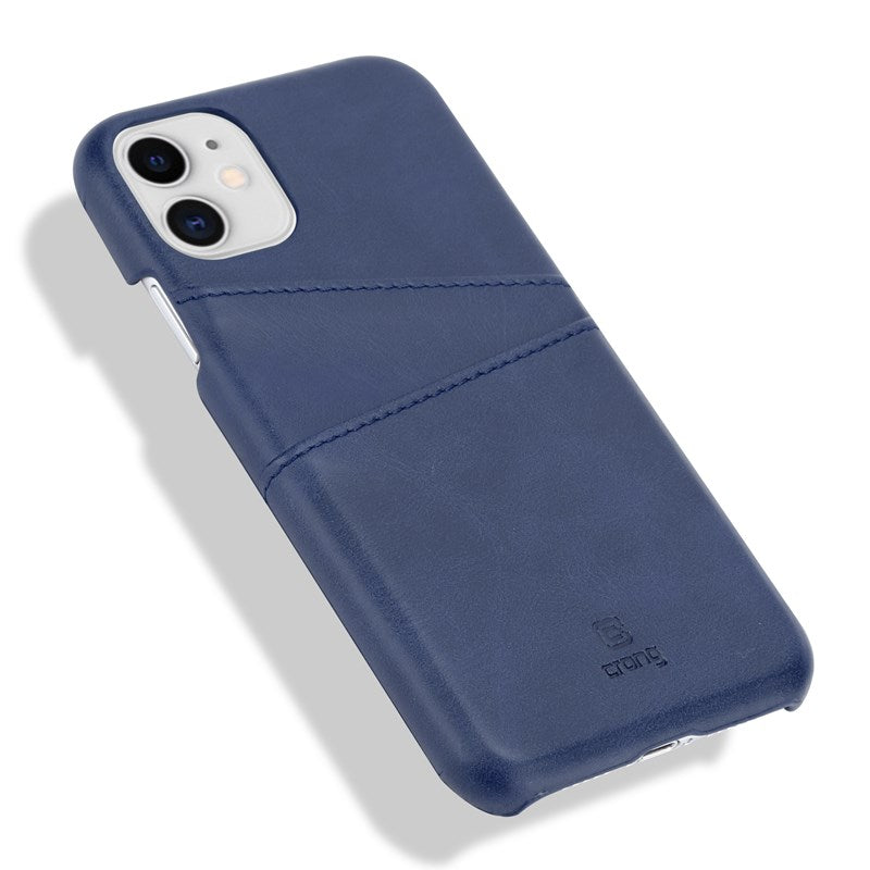 Crong Neat Cover – PU odos dėklas, skirtas iPhone 11 Pro (mėlynas)