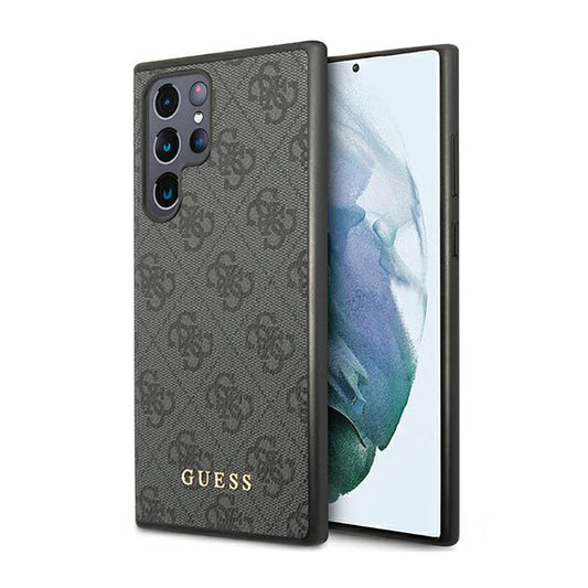 Guess 4G Metal Logo – dėklas, skirtas Samsung Galaxy S23 Ultra (pilkas)
