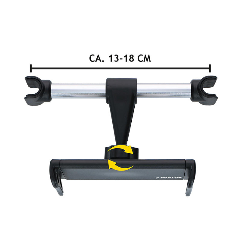 Dunlop – automobilinis galvos atramos laikiklis išmaniajam telefonui / planšetei 12-21 cm