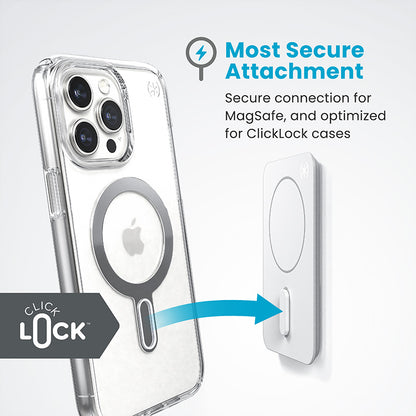 Speck Everywhere Mount + ClickLock – magnetinis MagSafe laikiklis (baltas)