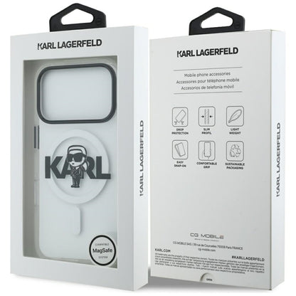 Karl Lagerfeld IML Karl Sketch Logo MagSafe dėklas iPhone 17 Pro (Skaidrus)