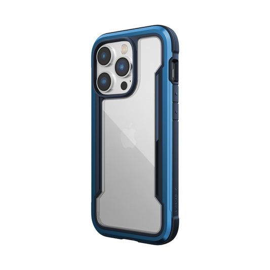 X-Doria Raptic Shield – aliuminio dėklas skirtas iPhone 14 Pro (atsparumas kritimui 3 m) (Marine Blue)