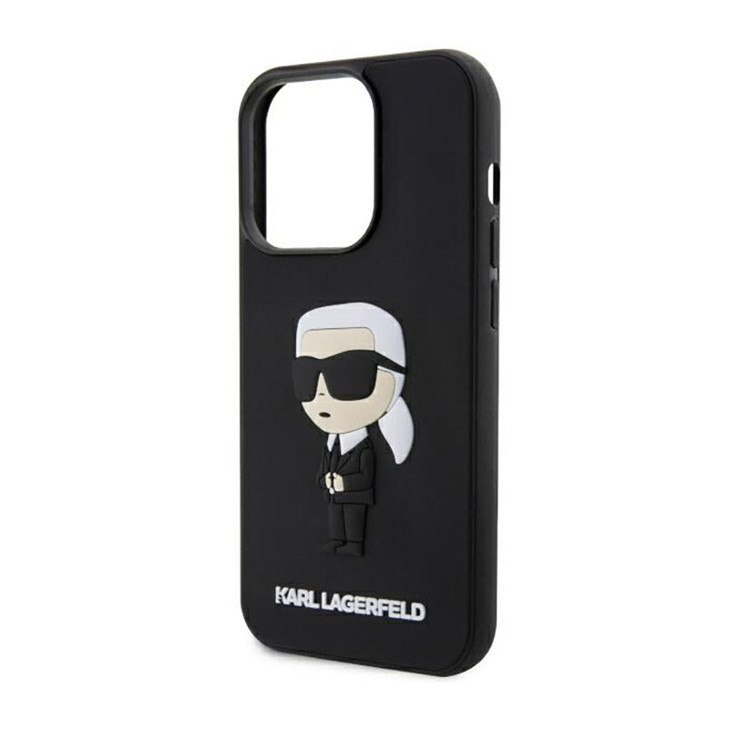 Karl Lagerfeld 3D Rubber NFT Ikonik – dėklas iPhone 14 Pro (juodas)