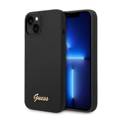 Guess Silicone Vintage - dėklas iPhone 14 Plus (juodas)