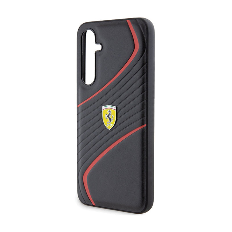 Ferrari Twist Metal Logo - Samsung Galaxy S23 FE dėklas (juodas)