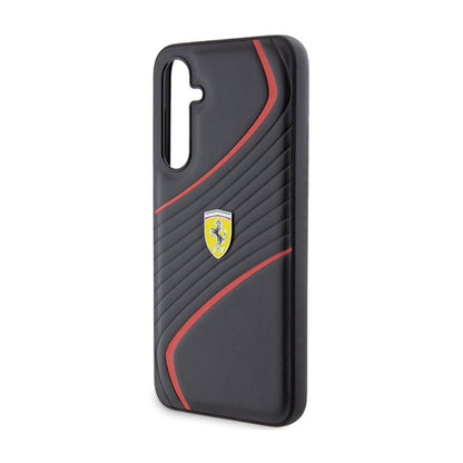 Ferrari Twist Metal Logo - Samsung Galaxy S23 FE dėklas (juodas)