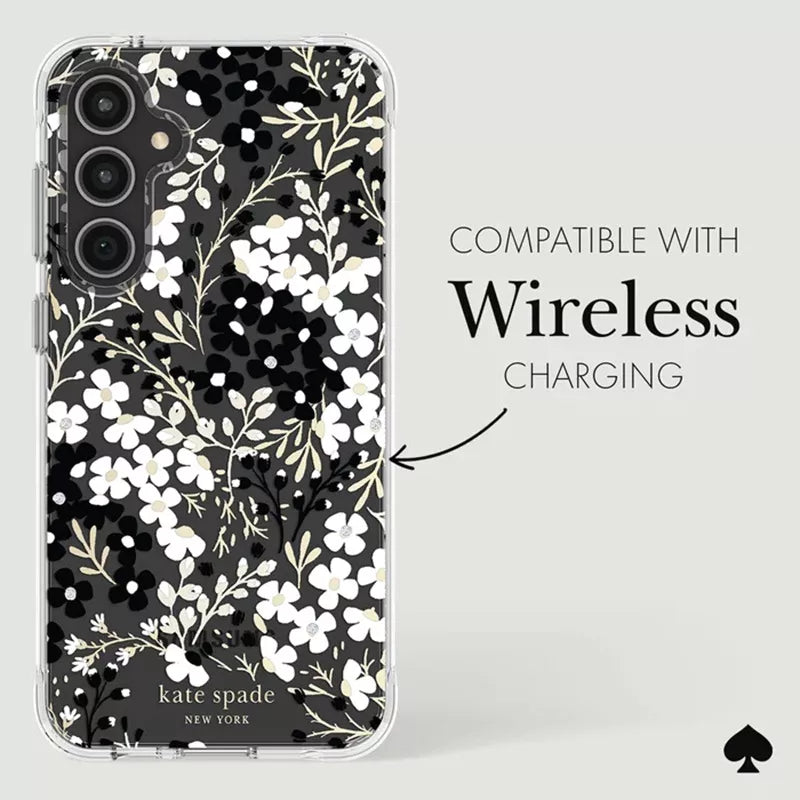 Kate Spade New York Multi Floral - Samsung Galaxy S23 FE 5G dėklas (juodas ir baltas)