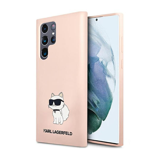 Karl Lagerfeld silikoninis NFT Choupette – dėklas, skirtas Samsung Galaxy S23 Ultra (rožinis)
