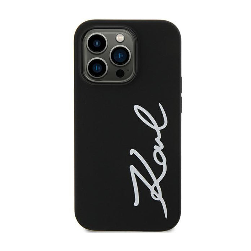 Karl Lagerfeld Silicone Signature – dėklas iPhone 11 (juodas)