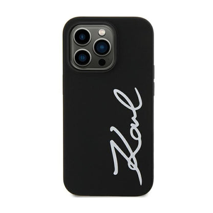 Karl Lagerfeld Silicone Signature – dėklas iPhone 11 (juodas)
