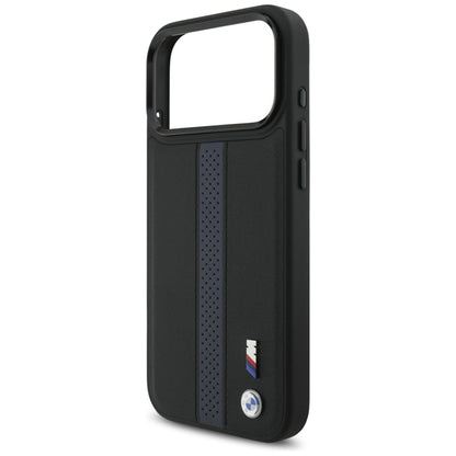 BMW M perforuotos juostelės logotipas MagSafe - iPhone 17 Pro Max dėklas (mėlynas)