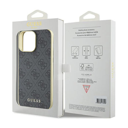 Guess 4G Charms Collection – dėklas, skirtas iPhone 15 Pro Max (pilkas)