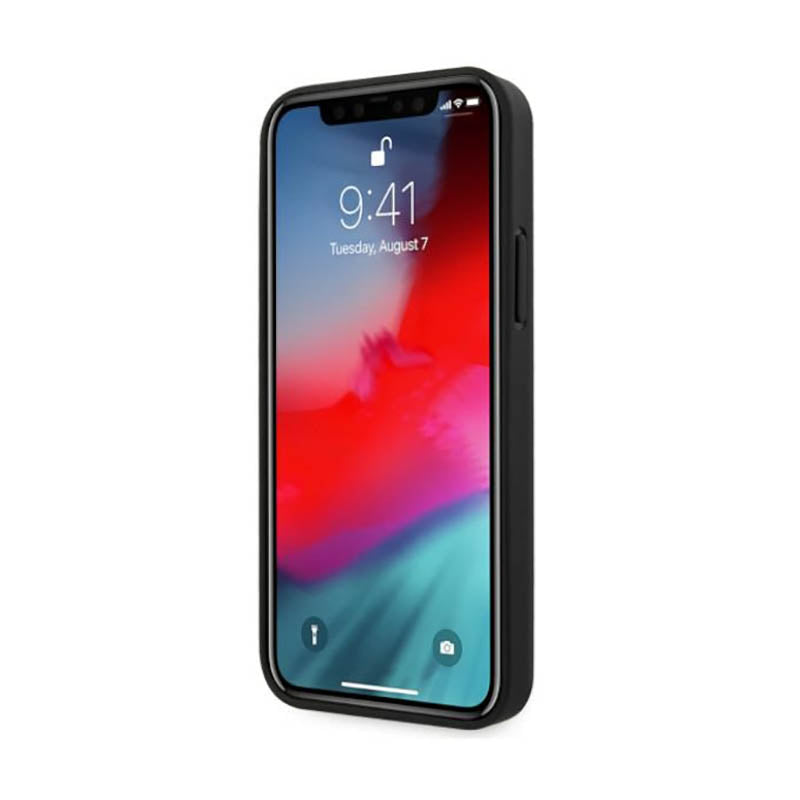 BMW „Leather Deboss“ – dėklas, skirtas „iPhone 12“ / „iPhone 12 Pro“ (juodas)