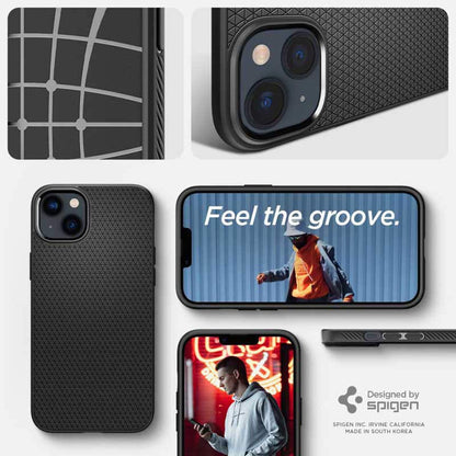 Spigen Liquid Air – dėklas, skirtas „iPhone 15 Plus“ / „iPhone 14 Plus“ („Black“)