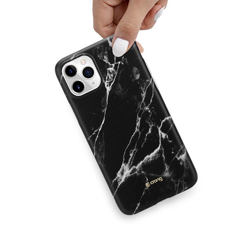 Crong Marble dėklas – dėklas, skirtas iPhone 11 Pro (juodas)