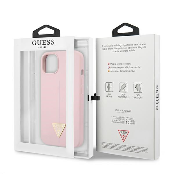 Guess Silicone Triangle Logo - dėklas iPhone 13 mini (violetinė)