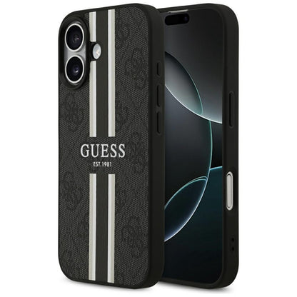 Guess 4G Printed Stripes MagSafe dėklas iPhone 17 (juodas)
