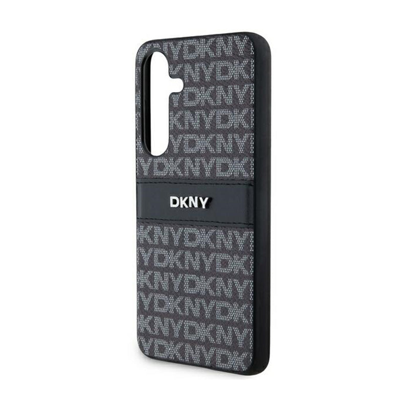DKNY Odinis Dėklas Samsung Galaxy S24 - Mono Juostelė ir Metalinis Logotipas (juodas)