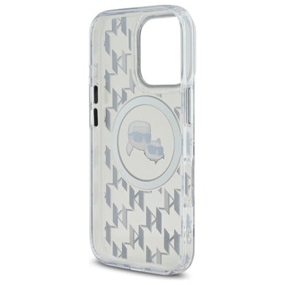 Karl Lagerfeld IML Monogram Karl & Choupette Head MagSafe – dėklas iPhone 16 Pro (skaidrus)