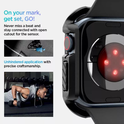 Spigen Tough Armor – dėklas skirtas Apple Watch 10 46 mm (Juodas)