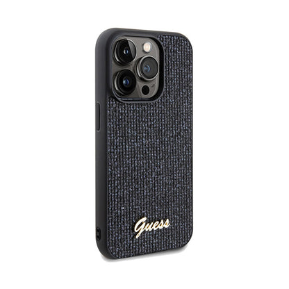 Guess Disco Metal Script - iPhone 14 Pro dėklas (juodas)