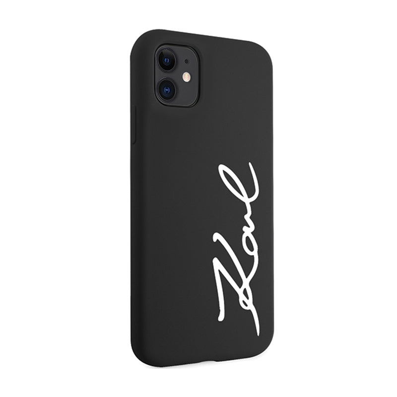 Karl Lagerfeld Silicone Signature – dėklas iPhone 11 (juodas)