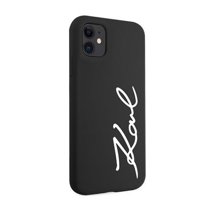 Karl Lagerfeld Silicone Signature – dėklas iPhone 11 (juodas)