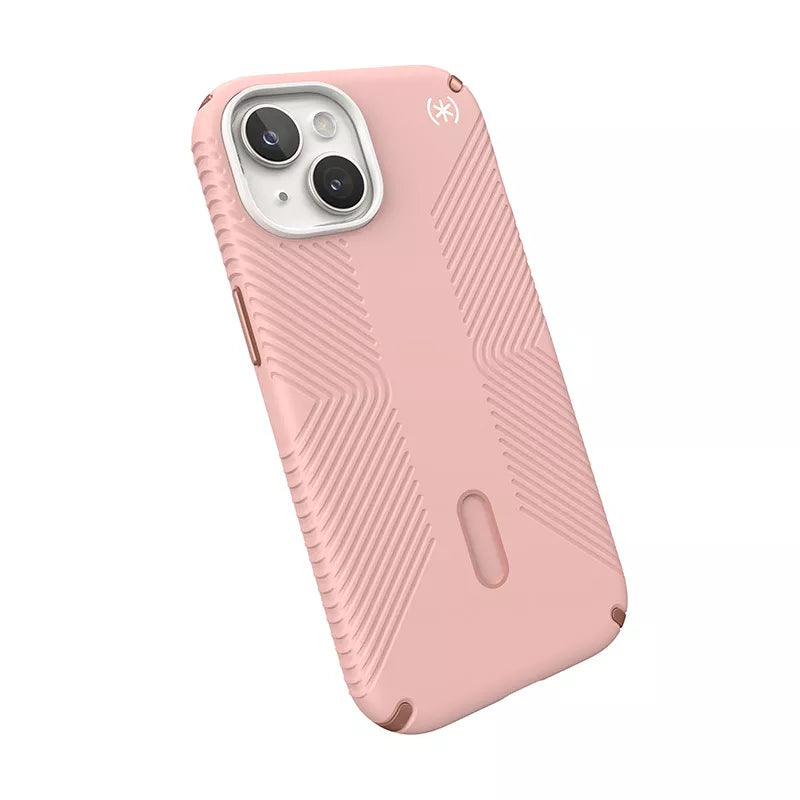 Speck Presidio2 Grip ClickLock & MagSafe – Dėklas, skirtas iPhone 16e / iPhone 15 / iPhone 14 / iPhone 13 (Dahlia Pink/Rose Copper)