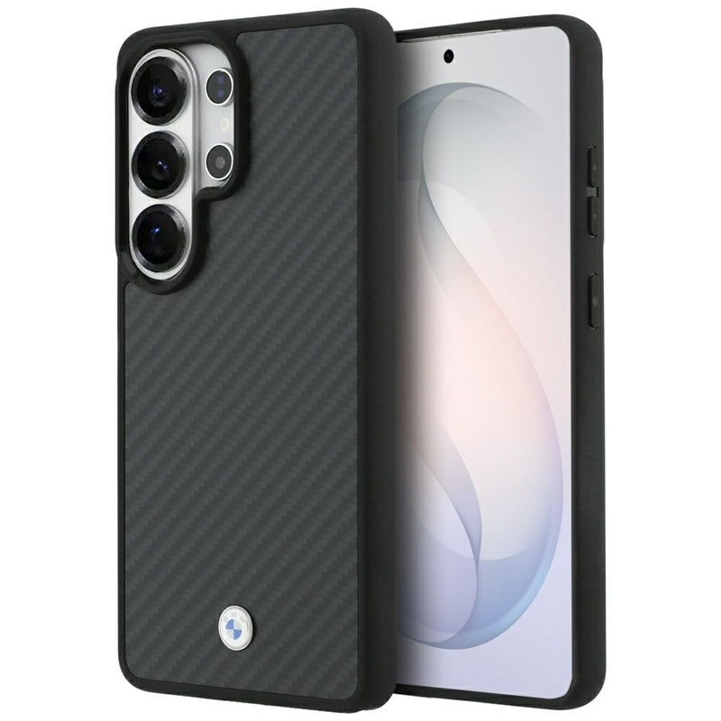 BMW magnetinis dėklas „Carbon Fiber MagSafe“ – „Samsung Galaxy S26 Ultra“ (juodas)