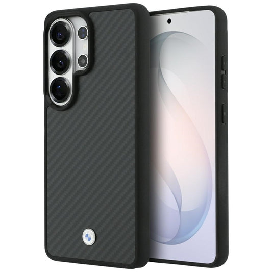 BMW magnetinis dėklas „Carbon Fiber MagSafe“ – „Samsung Galaxy S26 Ultra“ (juodas)