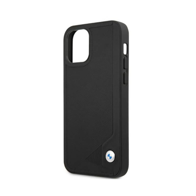 BMW „Leather Deboss“ – dėklas, skirtas „iPhone 12“ / „iPhone 12 Pro“ (juodas)