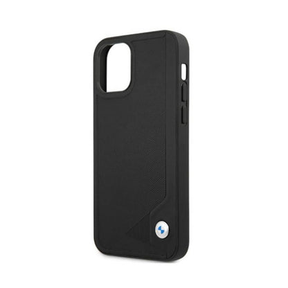 BMW „Leather Deboss“ – dėklas, skirtas „iPhone 12“ / „iPhone 12 Pro“ (juodas)