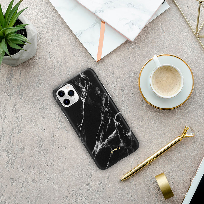Crong Marble dėklas – dėklas, skirtas iPhone 11 Pro (juodas)