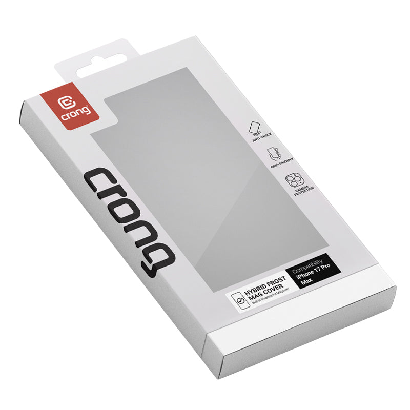 Crong Hybrid Frost MAG dėklas – MagSafe iPhone 17 Pro Max dėklas (Juodas)